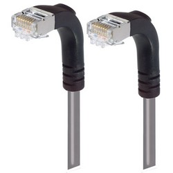 Picture of Category 5E Shielded LSZH Right Angle Patch Cable, Right Angle Down/Right Angle Down, Gray, 25.0 ft