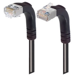 Picture of Category 5E Shielded LSZH Right Angle Patch Cable, Right Angle Up/Right Angle Down, Black, 2.0 ft