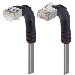 Picture of Category 5E Shielded LSZH Right Angle Patch Cable, Right Angle Up/Right Angle Down, Gray, 15.0 ft
