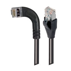Picture of Category 5E Shielded LSZH Right Angle Patch Cable, Straight/Right Angle Left, Black, 25.0 ft