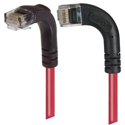 Picture of Category 5E LSZH Right Angle Patch Cable, Right Angle Left/Right Angle Down, Red, 5.0 ft