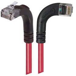 Picture of Category 5E LSZH Right Angle Patch Cable, Right Angle Right/Right Angle Up, Red, 10.0 ft