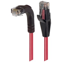 Picture of Category 5E LSZH Right Angle Patch Cable, Straight/Right Angle Down, Red, 10.0 ft