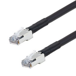 Picture of Double Shielded Cat5e Outdoor High Flex PoE Industrial  Ethernet Cable, RJ45, BLK, 10.0ft