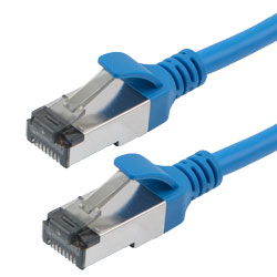 Picture of Category 8 25 to 40gig Slim Ethernet Cable, F/FTP Overall Foil and Individually Shielded Pairs, RJ45 Male/Plug, 28AWGSTR, CM PVC, BLK, 1F