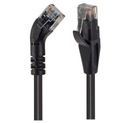 Picture of Category 5E 45° Patch Cable, Straight/Left 45° Angle, Black 10.0 ft
