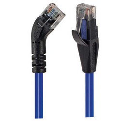 Picture of Category 5E 45° Patch Cable, Straight/Left 45° Angle, Blue 1.0 ft