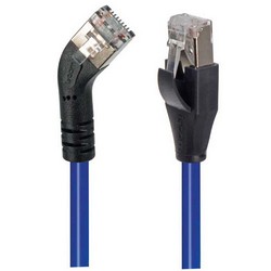 Picture of Category 5E Shielded 45° Patch Cable, Straight/Left 45° Angle, Blue 1.0 ft