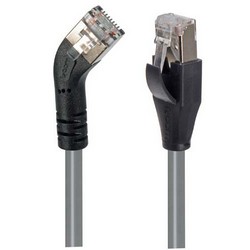 Picture of Category 5E Shielded 45° Patch Cable, Straight/Left 45° Angle, Gray 10.0 ft