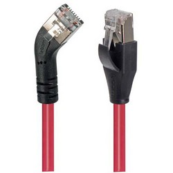Picture of Category 5E Shielded 45° Patch Cable, Straight/Left 45° Angle, Red 3.0 ft