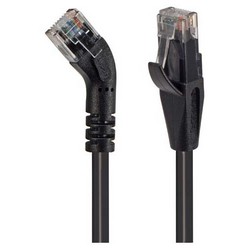 Picture of Category 5E 45° Patch Cable, Straight/Right 45° Angle, Black 1.0 ft