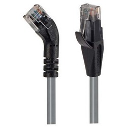 Picture of Category 5E 45° Patch Cable, Straight/Right 45° Angle, Gray 5.0 ft