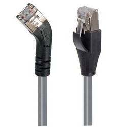 Picture of Category 5E Shielded 45° Patch Cable, Straight/Right 45° Angle, Gray 10.0 ft