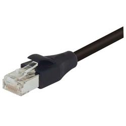 Picture of Double Shielded 26 AWG Stranded Cat 5E RJ45/RJ45 Patch Cord, Black 25.0 Ft