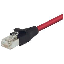Picture of Double Shielded 26 AWG Stranded Cat 5E RJ45/RJ45 Patch Cord, Red 15.0 Ft