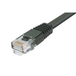Picture of Category 5E Flat Patch Cable, RJ45 / RJ45, Black, 15.0 ft