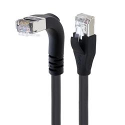 Picture of Braid Shielded Category 5e High Flex Right Angle Ethernet Cable, Straight/Right Angle Down, 4.0m
