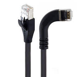 Picture of Braid Shielded Category 5e High Flex Right Angle Ethernet Cable, Straight/Right Angle Right, 0.5m