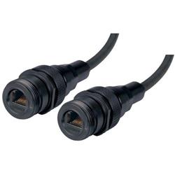 Picture of IP68 Ruggedized Cat5e Cable, RJ45, Jack to Jack, ANOD Finish w/ FR-TPE Cable & Dust Caps, 1.0m