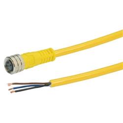 Picture of Brad® Nano-Change® M8 Cable 3 Position IP68 rated Female to Pigtail 24AWG PVC YLW, 1.0m