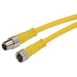 Picture of Brad® Nano-Change® M8 Cable 4 Position IP68 rated Male to Female 24AWG PVC YLW, 1.0m