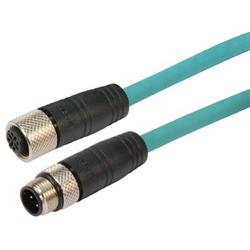Picture of Category 5e M12 4 Position D code SF/UTP Industrial Cable, M12 M / M12 F, 2.0m