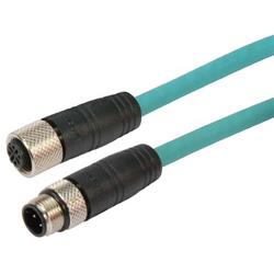 Picture of Category 5e M12 4 Position D code SF/UTP Industrial Cable, M12 M / M12 F, 3.0m