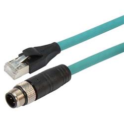 Picture of Category 5e M12 4 Position D code SF/UTP Industrial Cable, M12 M / RJ45, 10.0m