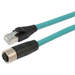 Picture of Category 5e M12 4 Position D code SF/UTP Industrial Cable, M12 F / RJ45, 5.0m