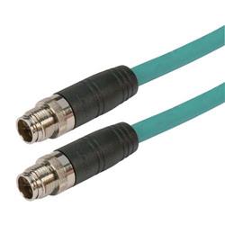 Picture of Category 6a M12 8 Position X code SF/UTP Industrial Cable, M12 M / M12 M, 2.0m