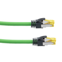 Picture of Profinet Type B/C Cat5e 2-Pair RJ45-RJ45 Cable SF/UTP Double Shielded 22AWG Stranded Drag Chain High Flex Industrial Outdoor PUR Green 0.5M
