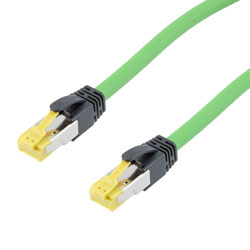 Picture of Profinet Type B/C Cat5e 2-Pair RJ45-RJ45 Cable SF/UTP Double Shielded 22AWG Stranded Drag Chain High Flex Industrial Outdoor PUR Green 1M