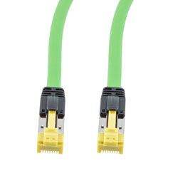 Picture of Profinet Type B/C Cat5e 2-Pair RJ45-RJ45 Cable SF/UTP Double Shielded 22AWG Stranded Drag Chain High Flex Industrial Outdoor PUR Green 1M