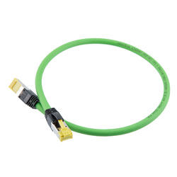 Picture of Profinet Type B/C Cat5e 2-Pair RJ45-RJ45 Cable SF/UTP Double Shielded 22AWG Stranded Drag Chain High Flex Industrial Outdoor PUR Green 2M