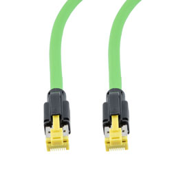 Picture of Profinet Type B/C Cat6a 4-Pair RJ45-RJ45 Cable SF/UTP Double Shielded 26AWG Stranded Drag Chain High Flex Industrial Outdoor HFPUR Green 2M