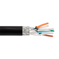 Category 7 10gig Ethernet Bulk Cable, S/FTP Overall Braid with Individually  Foil Shielded Pairs, 26AWG Stranded, LSZH, Black, 100F