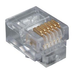 Picture of Modular Plug, RJ12 (6x6), Rectangular Entry Pkg/100