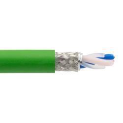 Picture of Single Pair Ethernet (SPE) Bulk Cable, 22 AWG Stranded, Double Shielded, SF/TP, PUR Green, 10 Meter
