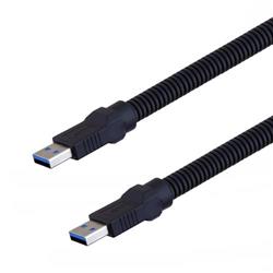 Picture of Plastic Armored USB Cable, Type A male to male 0.3M