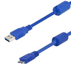 Picture of USB 3.0 Cables Type A male to Micro B male w/ferrites length 0.75M