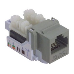 Picture of Category 5E Keystone Jack, 110/RJ45 (8x8), EIA568A/B Gray