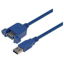 Picture of USB 3.0 Type A Female Bulkhead/Type A Male, 0.5m