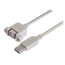 Picture of USB Type B Coupler, Female Bulkhead/Type A Male, 0.3M
