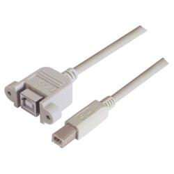 Picture of USB Type B Coupler, Female Bulkhead/Type B Male, 0.3M