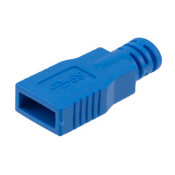 Picture of USB 3.0 Type A Male Plug Hood Connector, PVC, Blue, Single