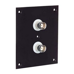 Picture of Universal Sub-Panel, 2 Insulated BNC Feed-Thru Adapters- Black
