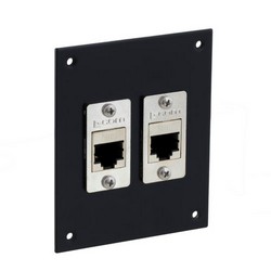 Picture of Universal Sub-Panel, 2 Category 6A Couplers, RJ45, Shielded