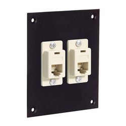 Picture of Universal Sub-Panel Black, 2 Ivory Feed-Thru Couplers, RJ11 (6x4) Straight