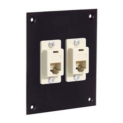 Picture of Universal Sub-Panel Black,2 Ivory Feed-Thru Couplers, RJ12 (6x6) Straight