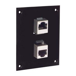 Picture of Universal Sub-Panel, 2 Category 5E Right Angle Shielded RJ45 Couplers